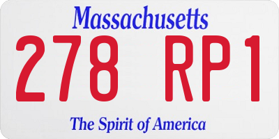 MA license plate 278RP1