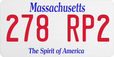 MA license plate 278RP2
