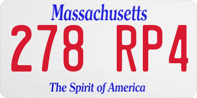 MA license plate 278RP4