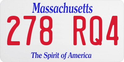 MA license plate 278RQ4