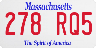 MA license plate 278RQ5