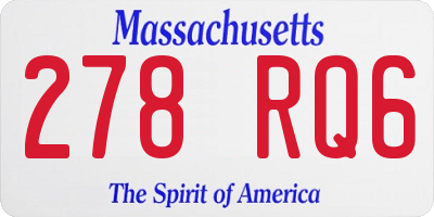 MA license plate 278RQ6