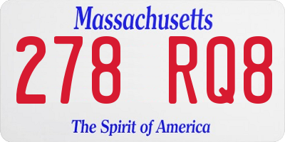MA license plate 278RQ8