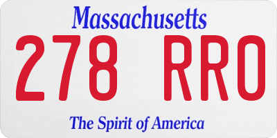 MA license plate 278RR0