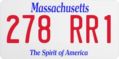 MA license plate 278RR1