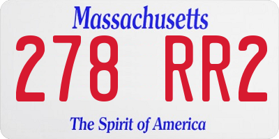 MA license plate 278RR2