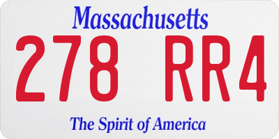 MA license plate 278RR4