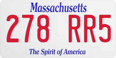 MA license plate 278RR5