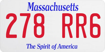 MA license plate 278RR6
