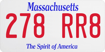 MA license plate 278RR8