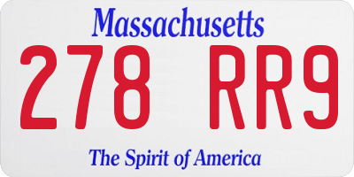 MA license plate 278RR9
