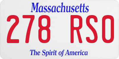 MA license plate 278RS0
