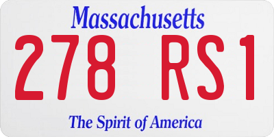 MA license plate 278RS1