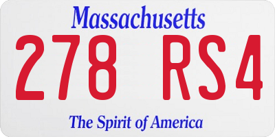 MA license plate 278RS4