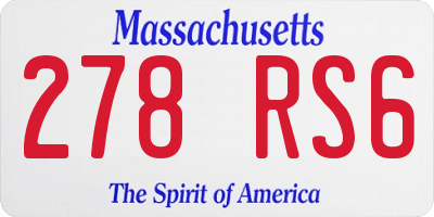 MA license plate 278RS6