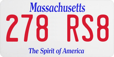MA license plate 278RS8
