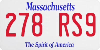 MA license plate 278RS9