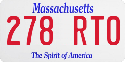 MA license plate 278RT0