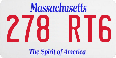 MA license plate 278RT6