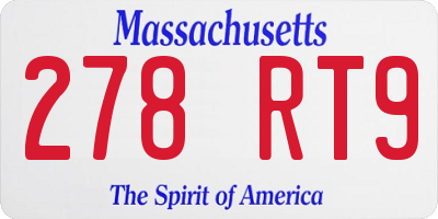 MA license plate 278RT9