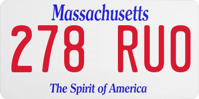 MA license plate 278RU0