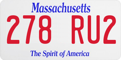 MA license plate 278RU2