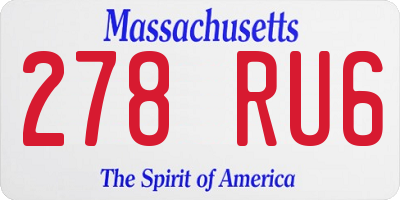MA license plate 278RU6