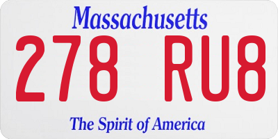 MA license plate 278RU8