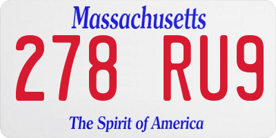 MA license plate 278RU9