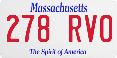 MA license plate 278RV0
