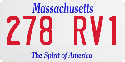 MA license plate 278RV1
