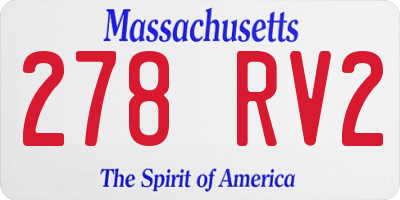 MA license plate 278RV2