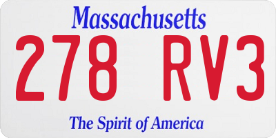 MA license plate 278RV3