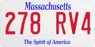MA license plate 278RV4