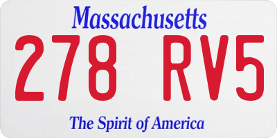 MA license plate 278RV5