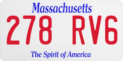 MA license plate 278RV6