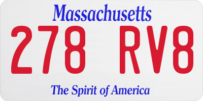 MA license plate 278RV8