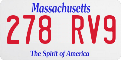 MA license plate 278RV9
