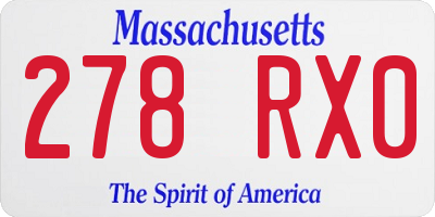 MA license plate 278RX0