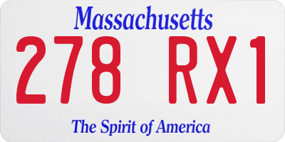 MA license plate 278RX1