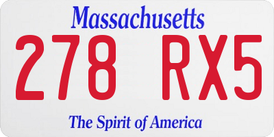 MA license plate 278RX5