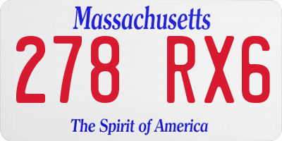 MA license plate 278RX6