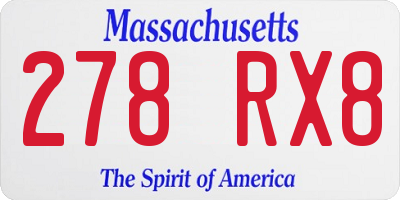 MA license plate 278RX8