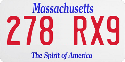 MA license plate 278RX9