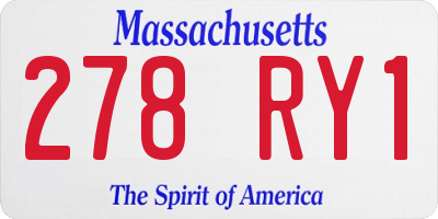 MA license plate 278RY1