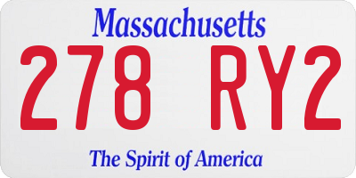 MA license plate 278RY2