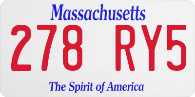 MA license plate 278RY5
