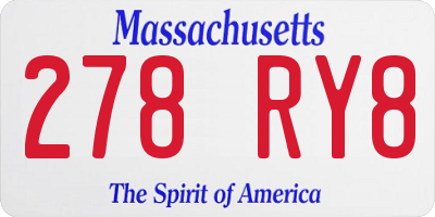 MA license plate 278RY8