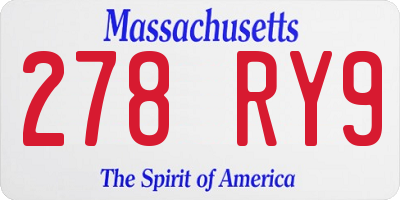 MA license plate 278RY9