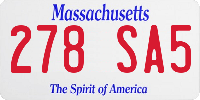 MA license plate 278SA5
